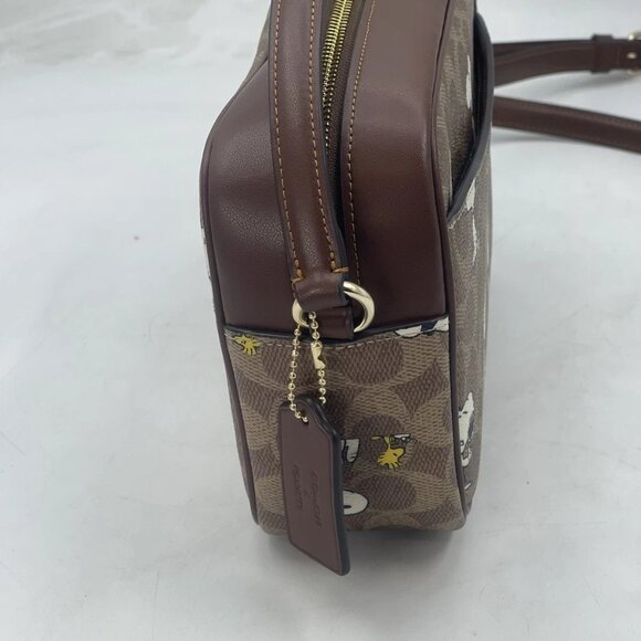 Coach x Peanuts Women’s Snoopy Jamie Camera Bag Brown Multi/Gold — CBM27 - Picture 8 of 11
